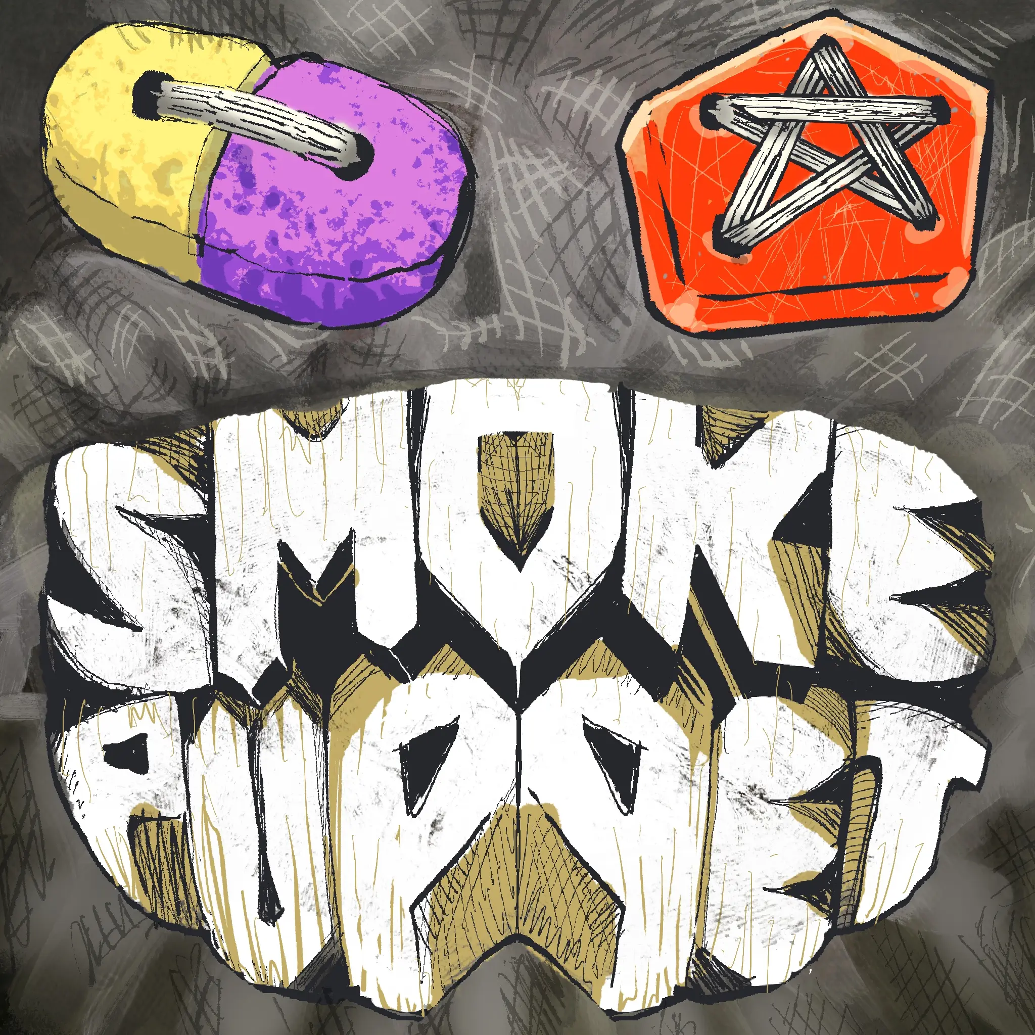 'Smoke Puppet' by dimsaewel -Grunge band logo artwork